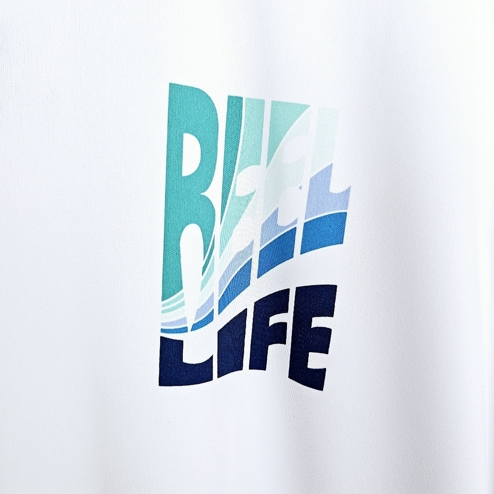 REEL Life White & Blue Jax Beach Shirt NWT - Picture 4 of 8